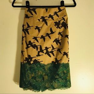 Theory brown top and matching Leifsdottir skirt